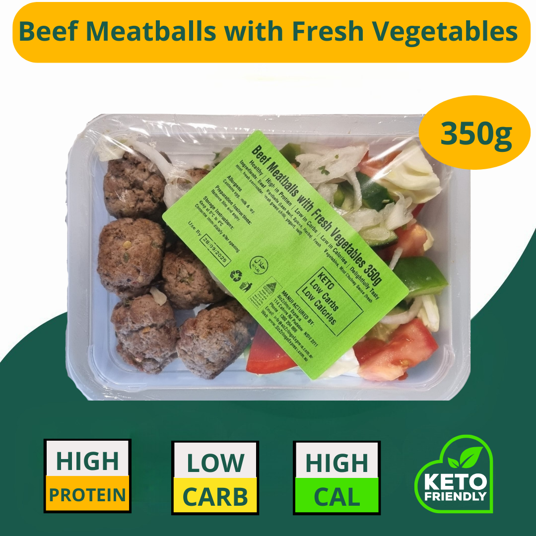 Beef Meatballs with Fresh Vegetables 350g (KETO)