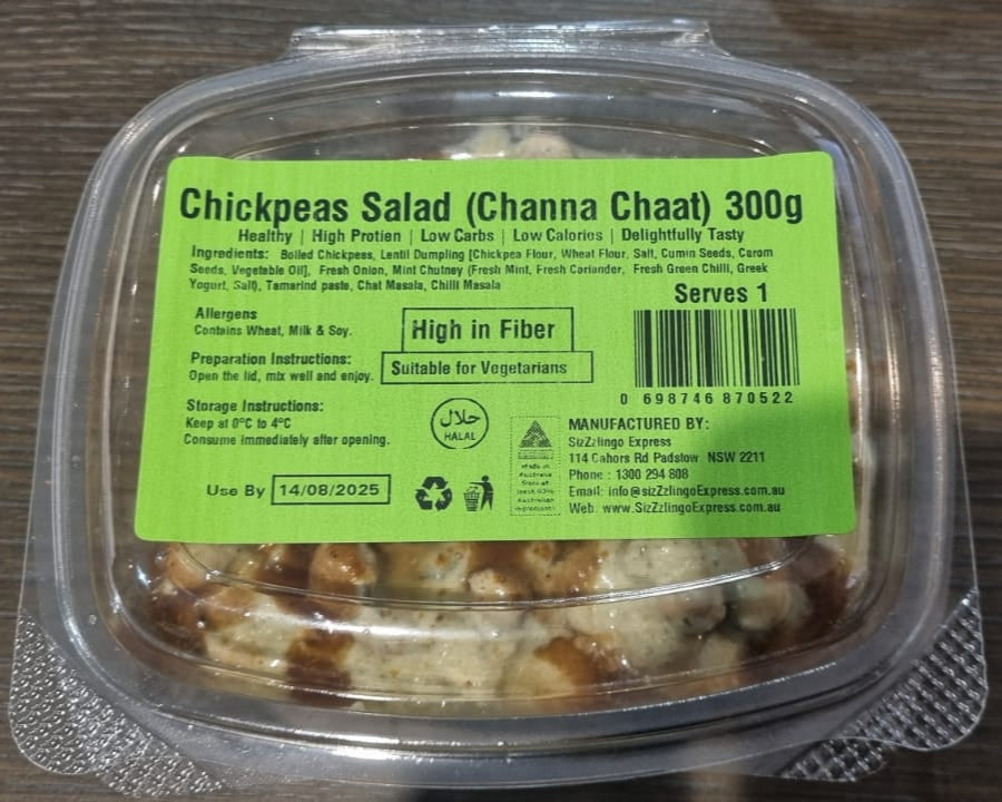 Chickpeas Salad (Channa Chaat) 300g (V, GF & Healthy)