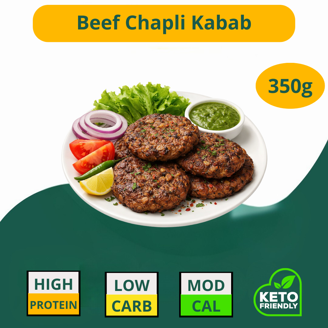 Beef Chapli Kabab with Vegetables 350g (KETO)