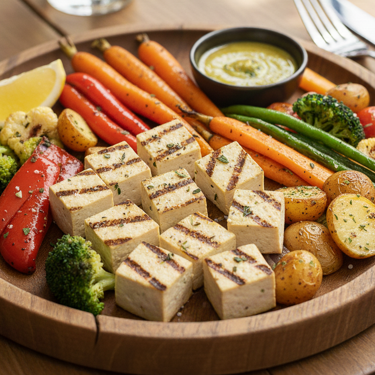 Grilled Tofu with Roasted Veggies - 350g (Vegan)