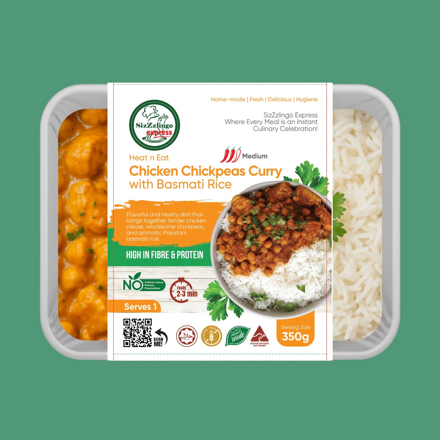 Chicken Chickpeas Curry with Basmati Rice 350g