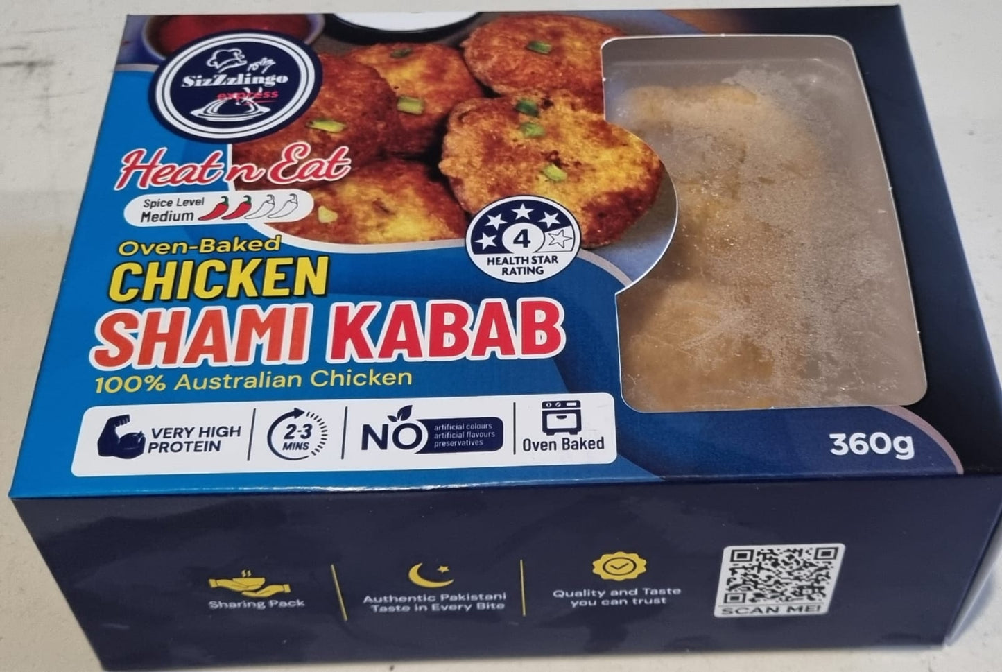 Chicken Shami Kabab 360 (Fully cooked)