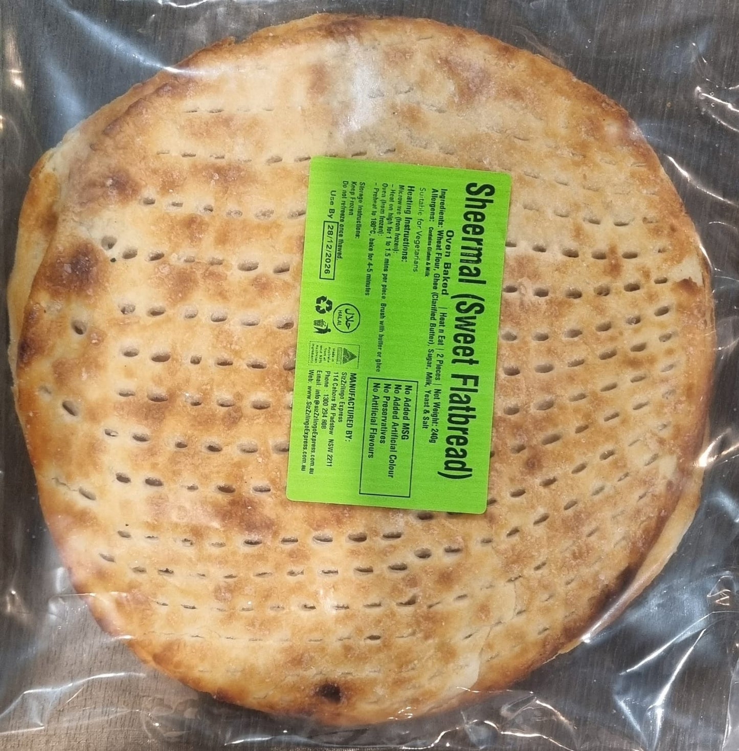Sheermal (Sweet Flatbread) 240g x 4 pcs (Heat n Eat)