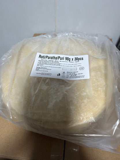 Roti/Paratha/Puri (Plain) 2700g (90g x 30 pcs) [Frozen]
