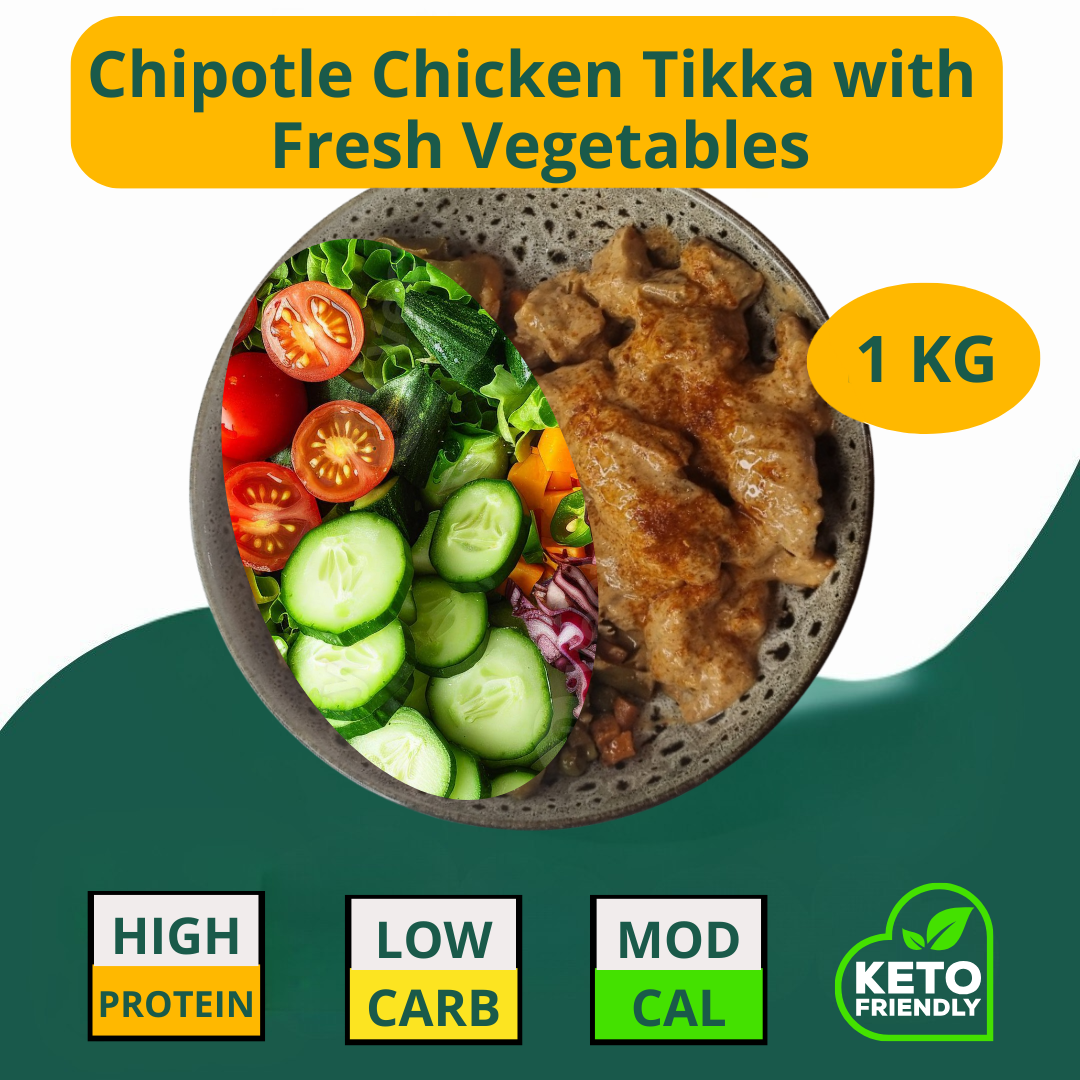Chipotle Chicken Tikka with Fresh Vegetables (1 KG) (KETO)