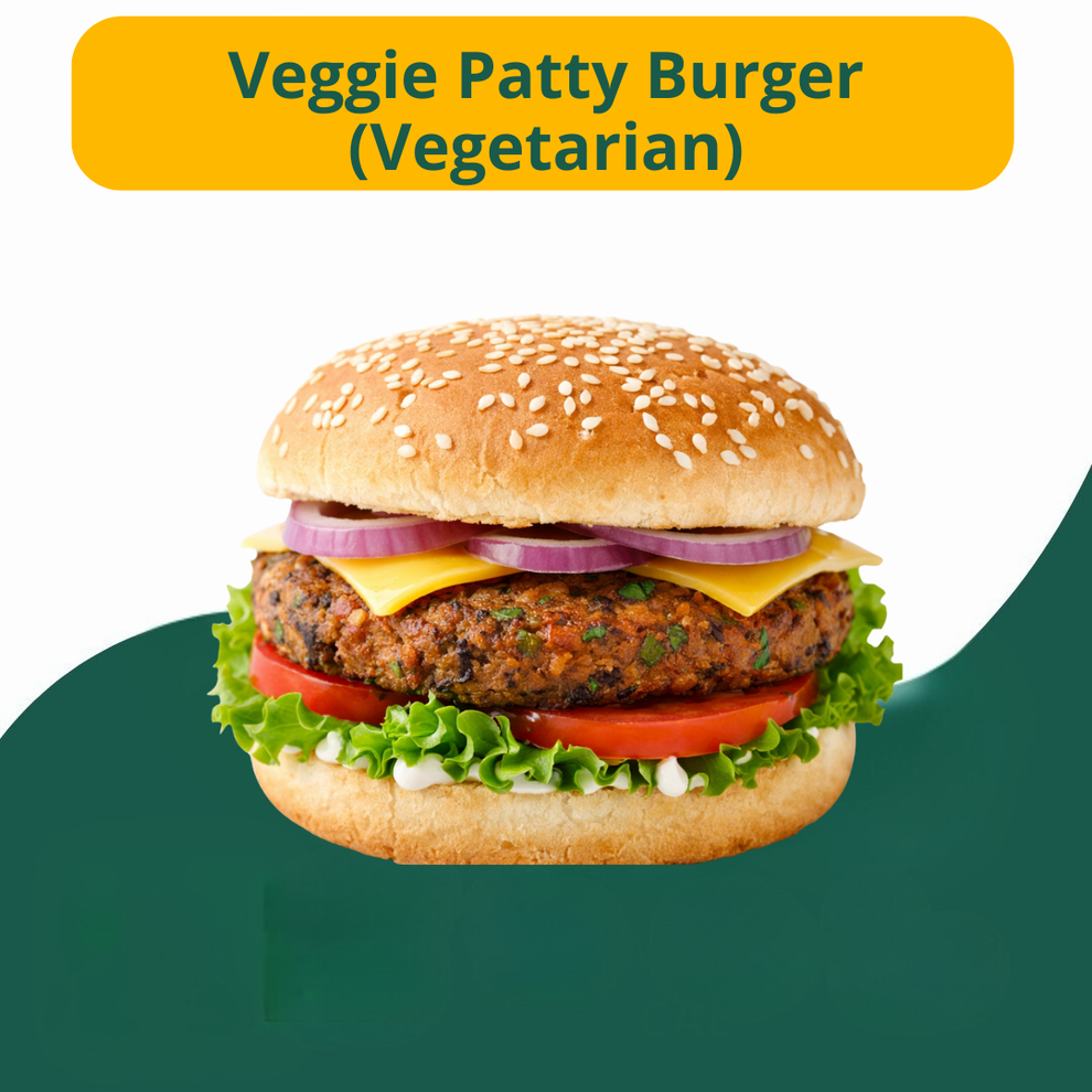 Veggie Patty Burger (Vegetarian) | Fresh Burger | SizZzlingo Express