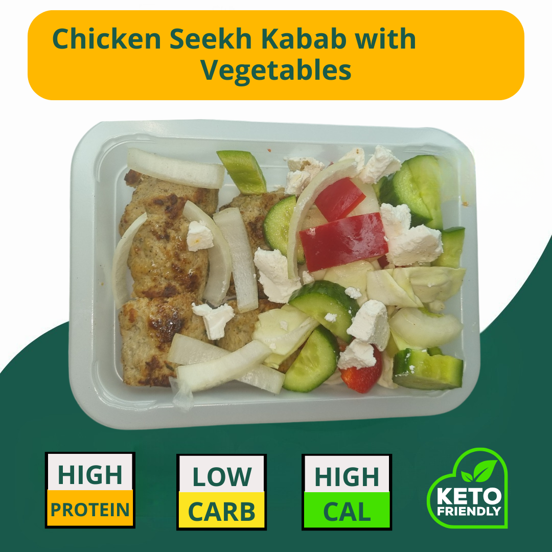Chicken Seekh Kabab with Roasted Vegetables (1 KG) (KETO)