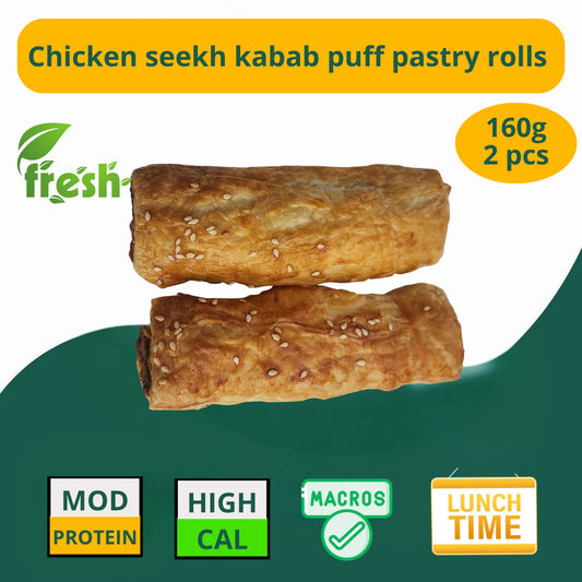 Chicken seekh Kabab Puff Pastry Rolls 80g x 2 pieces (fresh)