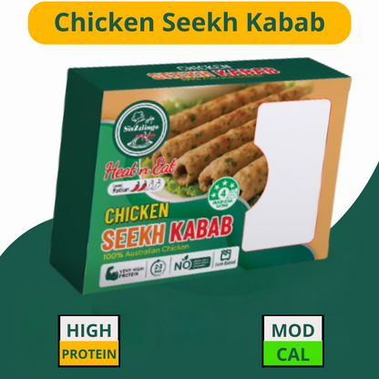 Chicken Seekh Kabab (6 to 12 pcs) 360gms (Fully Cooked, Frozen)