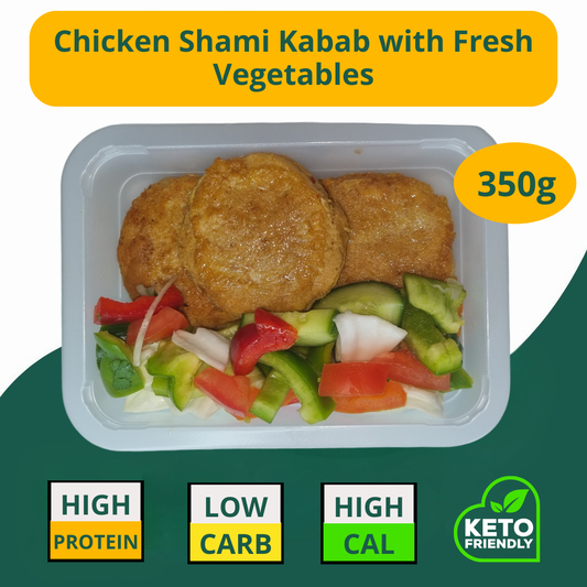 Chicken Shami Kabab with Fresh Vegetables 350g (KETO)