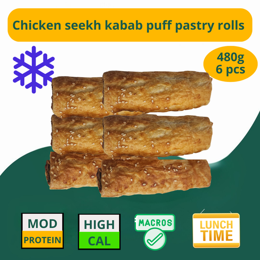 Chicken Seekh Kabab Puff Pastry Roll 80g x 6 pcs (Fresh)