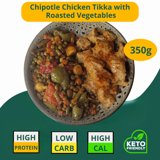 Chipotle Chicken Tikka with Roasted Vegetables 350g (KETO)