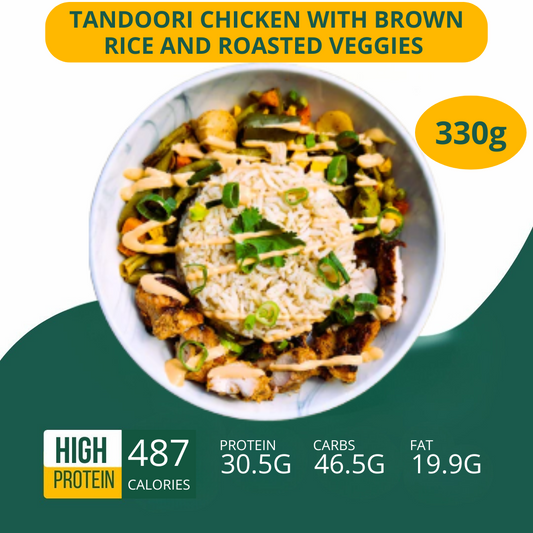 Tandoori Chicken with Brown Rice & Roasted Veggies 330g