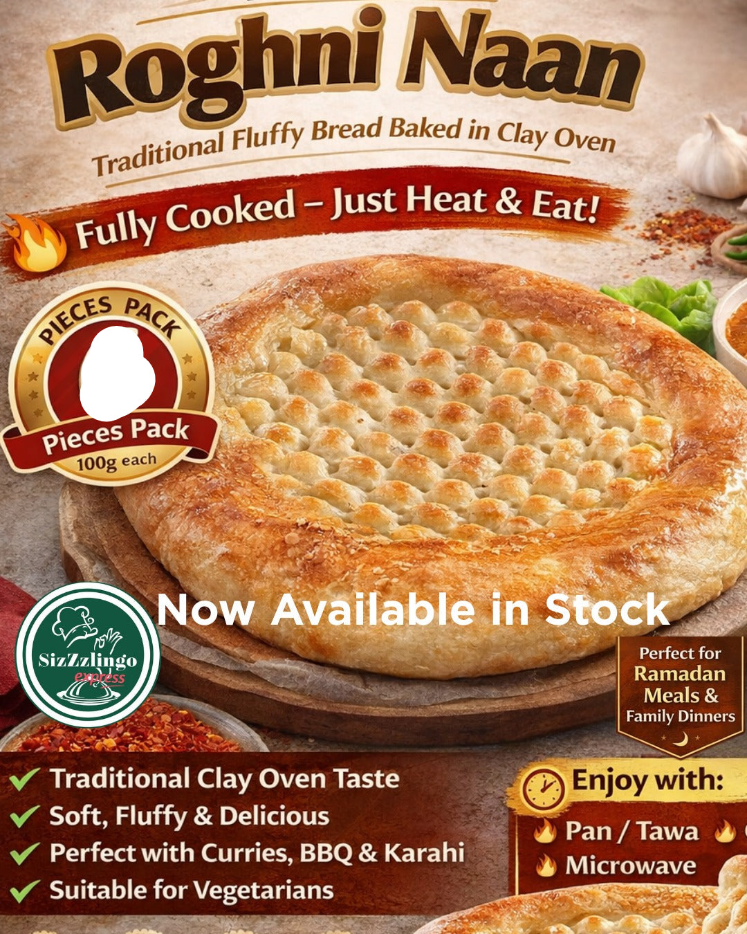 Roghni Naan (600g / 4-6 pieces)