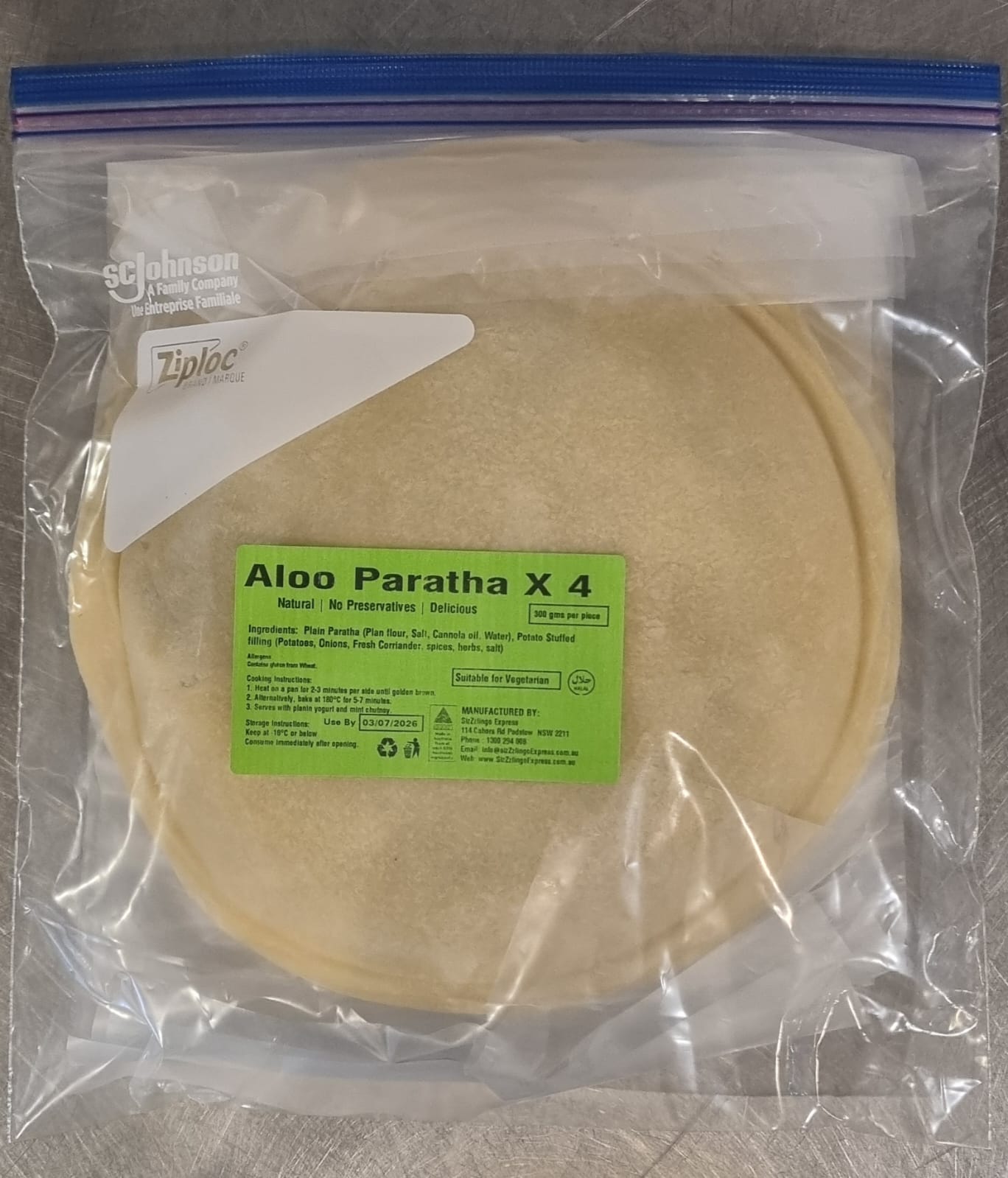 Aloo Paratha 250gms per piece (Frozen)